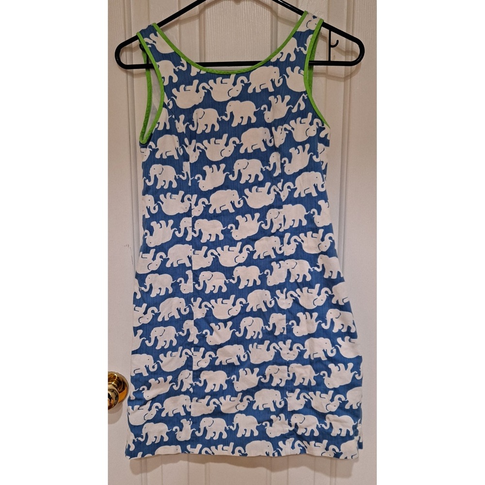 Lilly Pulitzer Women's Tusk In Sun Elephant Blue And White Dress Size 0